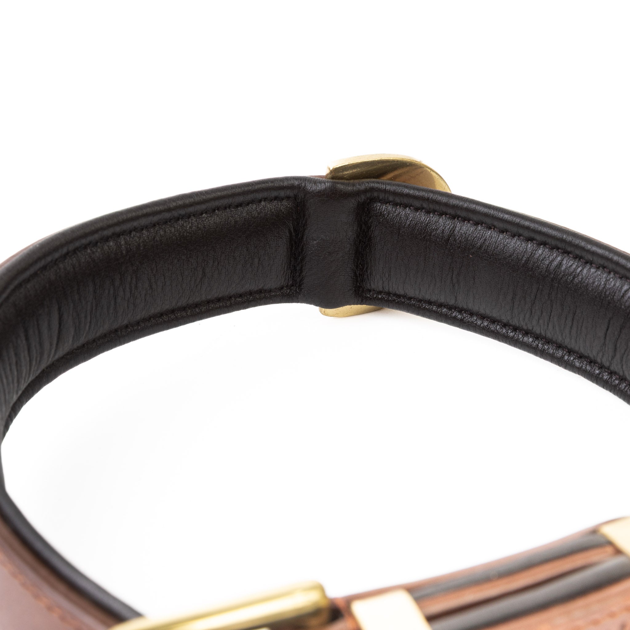 Leather Dog Collar - Classic Brown & Brass (Regular Fit)