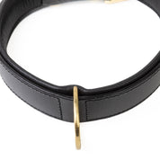 Hand Made Leather Dog Collar - Classic Black & Brass (Regular Fit)