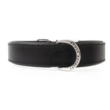 Handmade Leather Dog Collar - Classic Black & Chrome (Regular Fit)