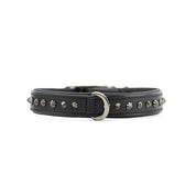 Hand Made Leather Dog Collar - Ruthless Black & Black (Slim Fit)