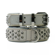 Hand Made Leather Dog Collar - Ruthless Grey & Black (Wide Fit)