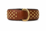 Hand Made Leather Dog Collar - RuffNeck Brown and Brass (Wide Fit)