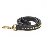 Leather Dog Leash - Ruthless Black & Brass (Standard)