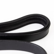 Leather Dog Leash - Classic Black & Chrome Leash (Standard)