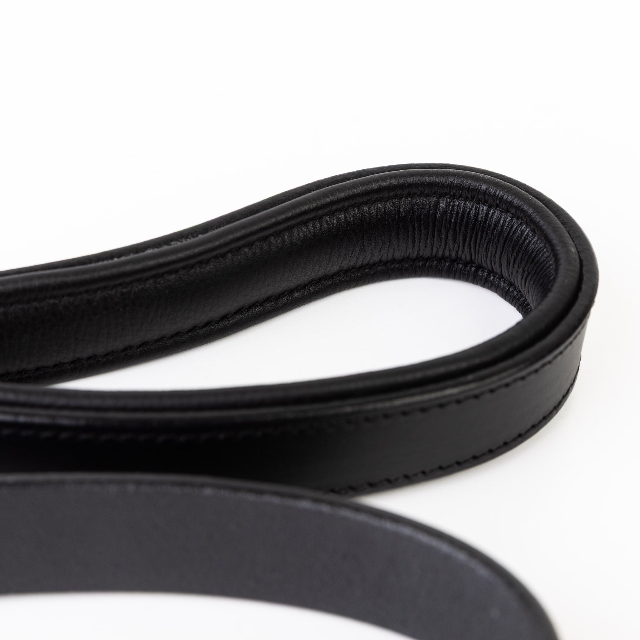 Leather Dog Leash - Classic Black & Brass Leash (Standard)