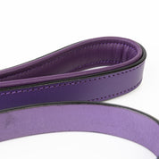 Leather Dog Leash - Classic Purple & Chrome Leash(Standard)