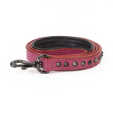 Leather Dog Leash - Ruthless Pink & Black Leash (Standard)