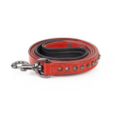 Leather Dog Leash - Ruthless Red & Black Leash (Slimline)