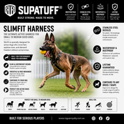 SUPATUFF® Strong Dog Harness – Black | Slim Fit