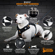 SUPATUFF® Heavy Duty Dog Harness – Black | Wide Fit