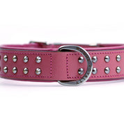 front view of pink dog collar regular ruffneck