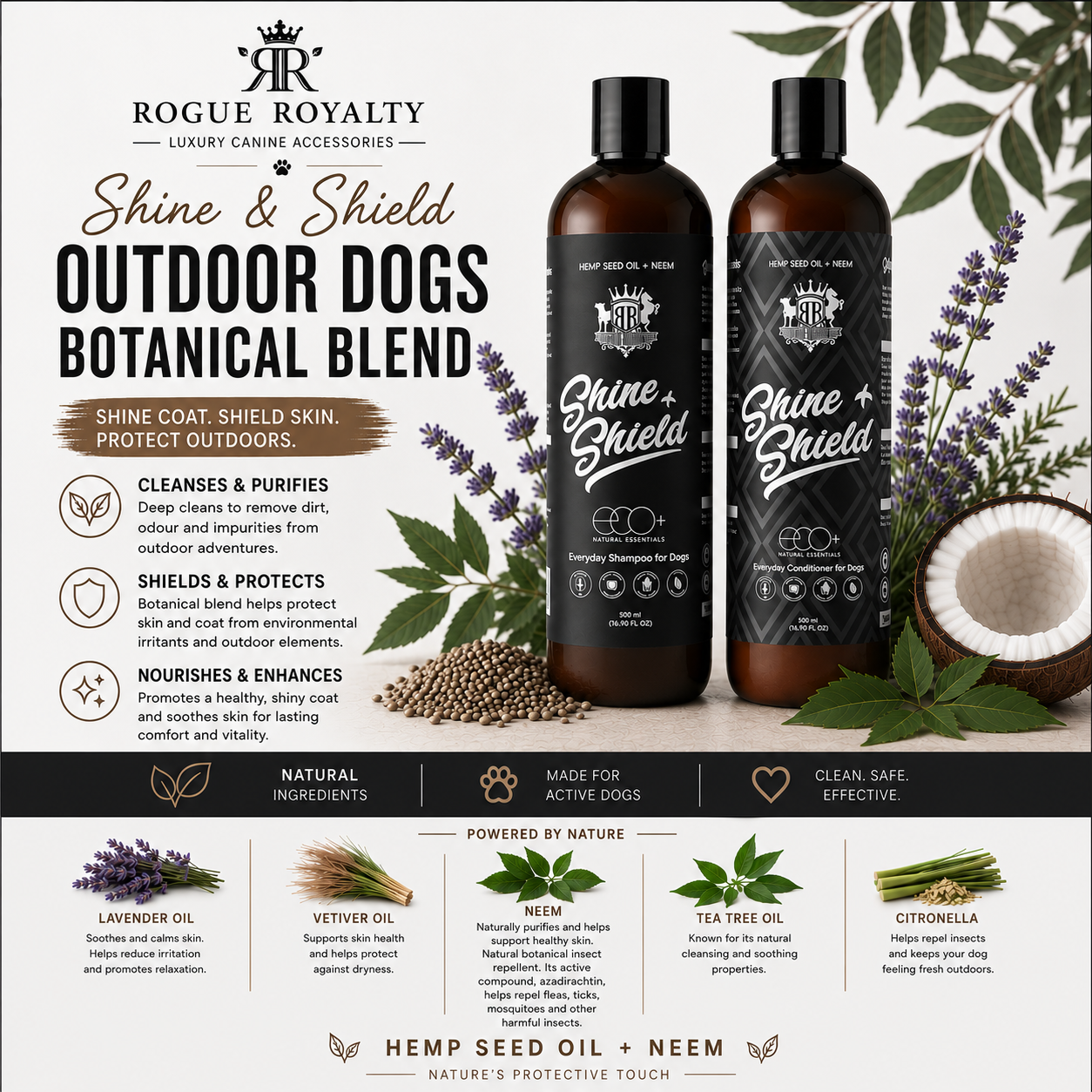 Shine & Shield Combo | Natural Flea Control & Wash