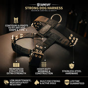SUPATUFF® Heavy Duty Dog Harness – Black | Wide Fit
