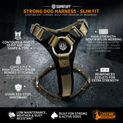 SUPATUFF® Strong Dog Harness – Black | Slim Fit