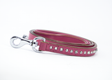 Leather Dog Leash - Imperial Dusky Pink & Chrome Leash (Slimline)